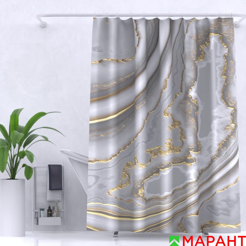 Штора для ванной Marble 153 180х200 см, с утяжелителем