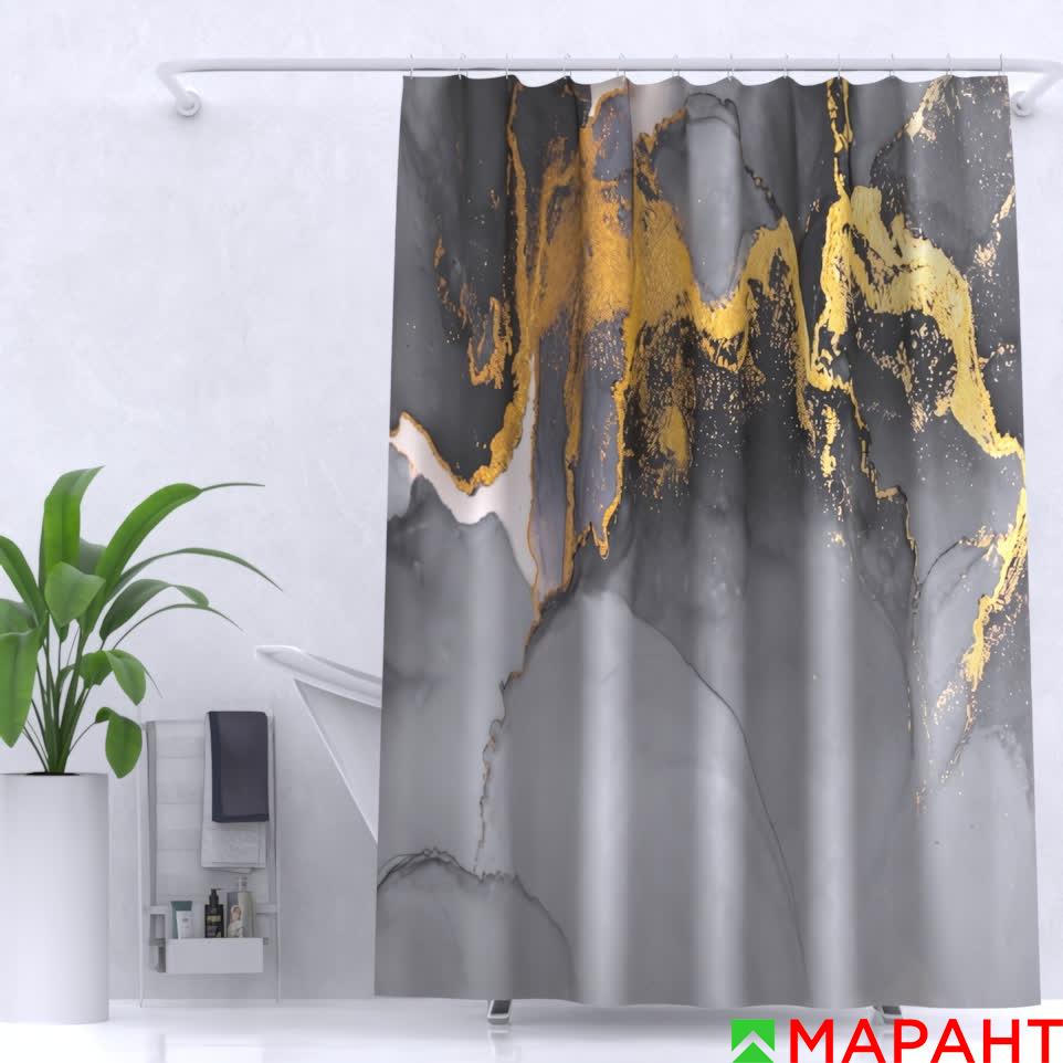 Штора для ванной Marble 169 180х200 см, с утяжелителем